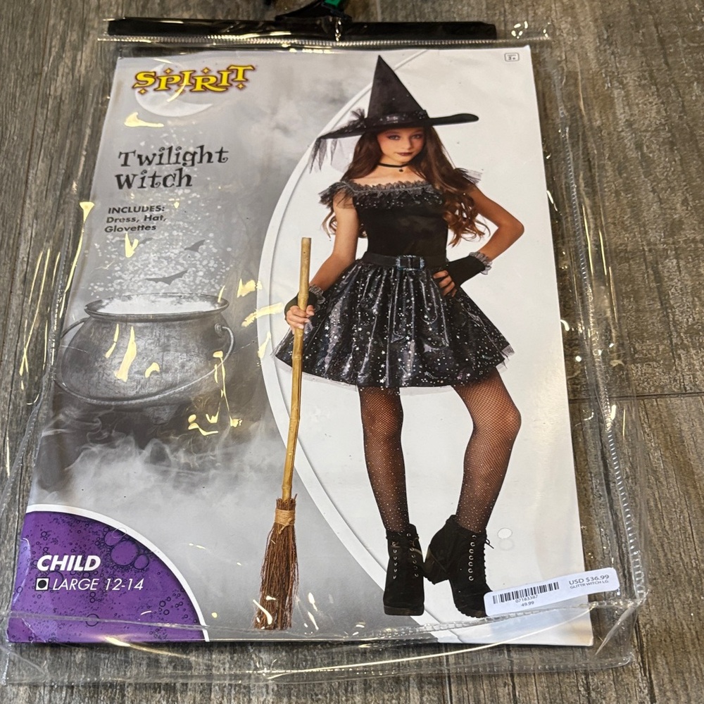 Spirit Twilight Witch Kids Costume - Black and Silver